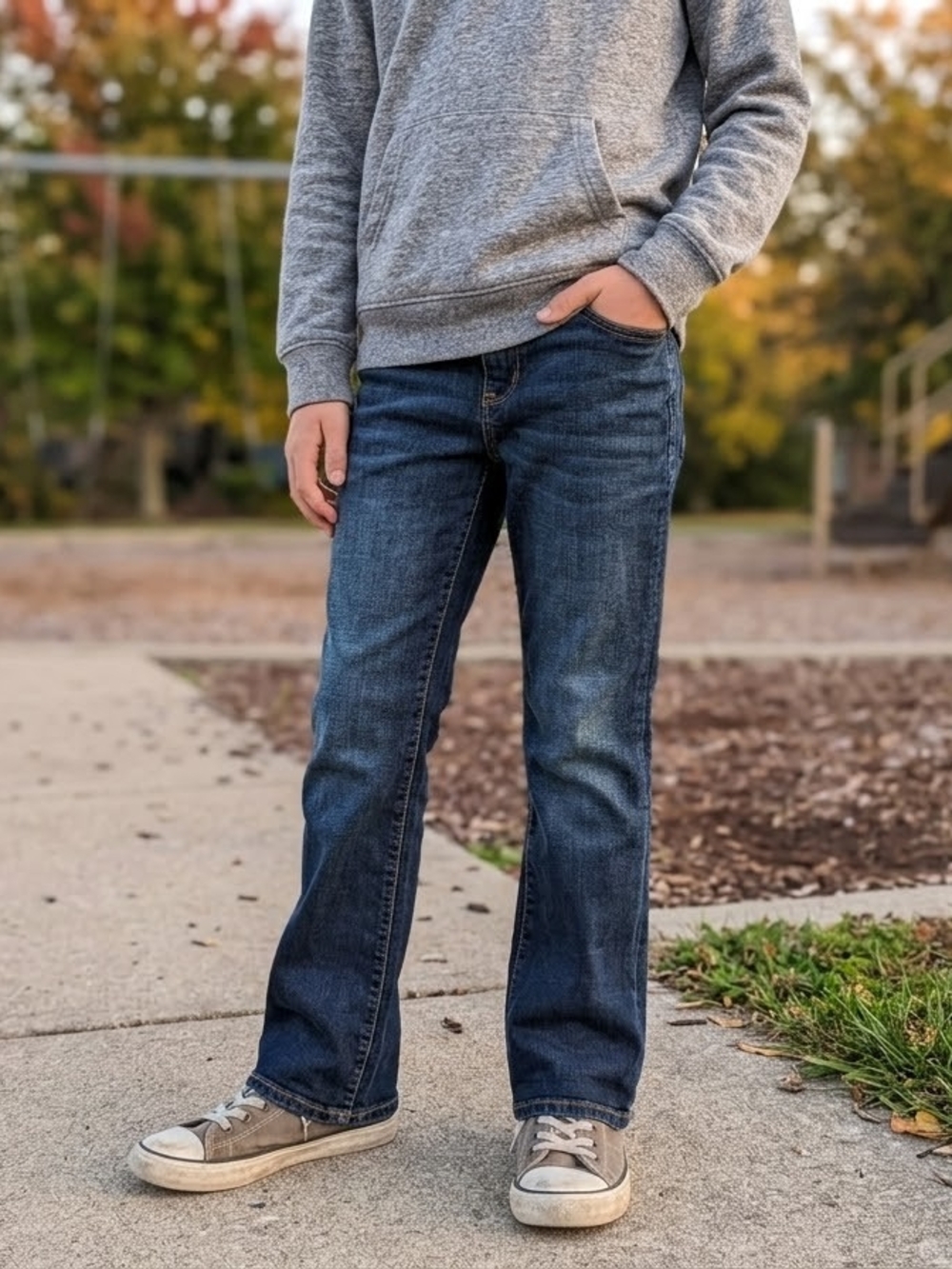 Old Navy Boys Size 14 Built In Flex Bootcut Dark Wash Denim Jeans